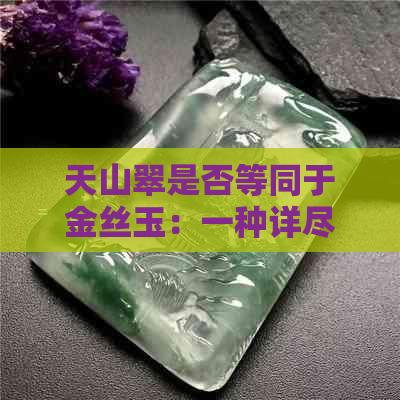 天山翠是否等同于金丝玉：一种详尽的鉴别分析