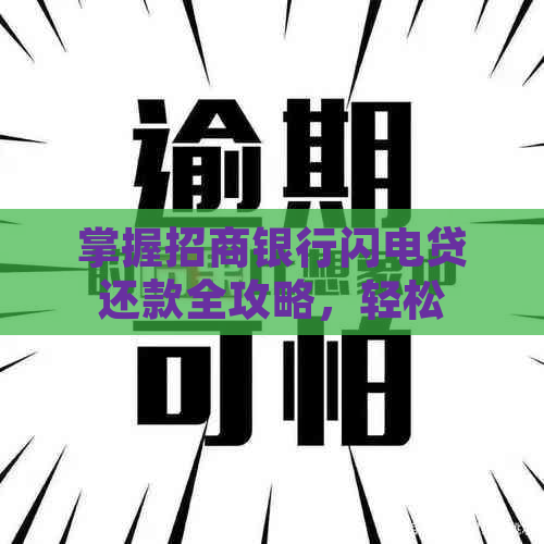 掌握招商银行闪电贷还款全攻略，轻松避免逾期风险