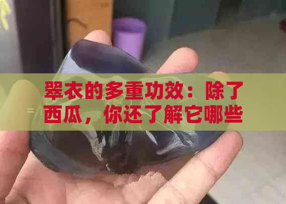 翠衣的多重功效：除了西瓜，你还了解它哪些作用和效果？