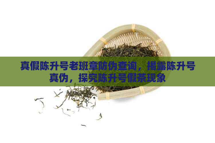 真假陈升号老班章防伪查询，揭露陈升号真伪，探究陈升号假茶现象