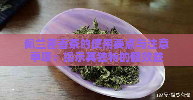 佩兰藿香茶的使用要点与注意事项：揭示其独特的健效益