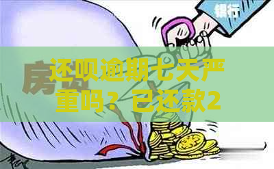 还呗逾期七天严重吗？已还款2000多，会起诉吗？