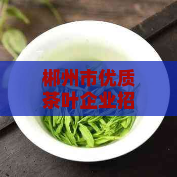 郴州市优质茶叶企业招聘新人才