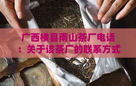 广西横县南山茶厂电话：关于该茶厂的联系方式、产品信息和企业文化等内容。