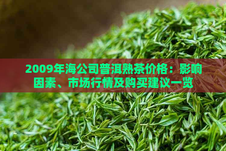 2009年海公司普洱熟茶价格：影响因素、市场行情及购买建议一览