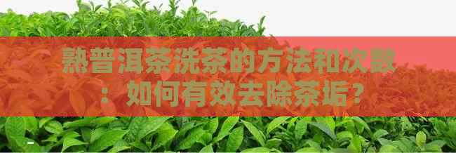 熟普洱茶洗茶的方法和次数：如何有效去除茶垢？