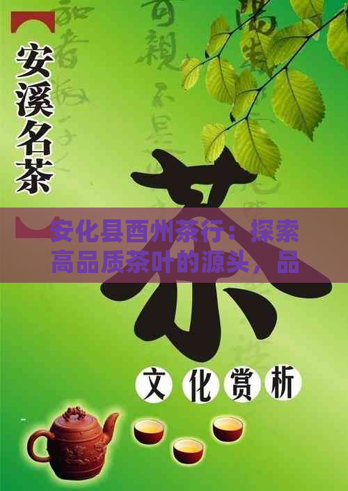 安化县酉州茶行：探索高品质茶叶的源头，品尝正宗的湖南红茶与黑茶