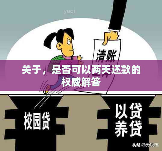 关于，是否可以两天还款的权威解答