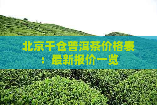 北京干仓普洱茶价格表：最新报价一览