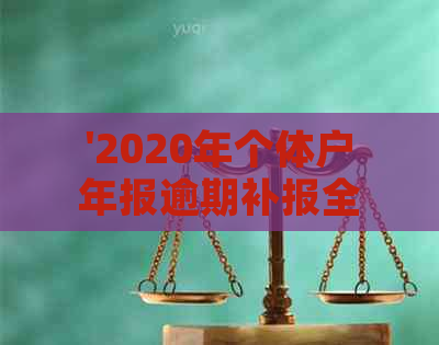 '2020年个体户年报逾期补报全流程：需缴纳罚款吗？'