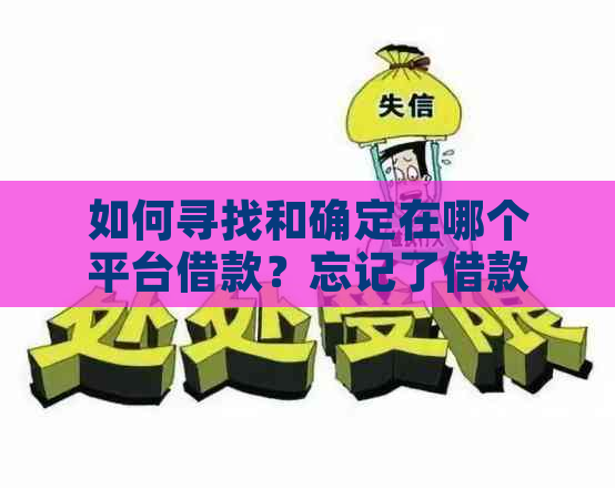 如何寻找和确定在哪个平台借款？忘记了借款平台的解决策略与建议