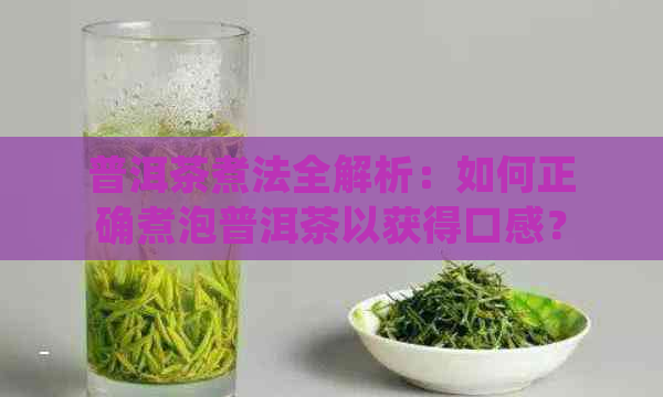 普洱茶煮法全解析：如何正确煮泡普洱茶以获得口感？