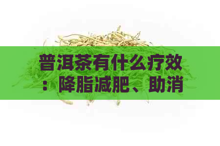 普洱茶有什么疗效：降脂减肥、助消化、抗衰老等，你了解吗？