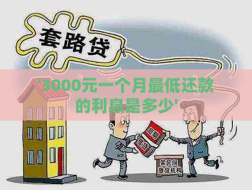 '3000元一个月更低还款的利息是多少'