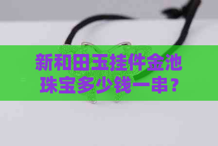 新和田玉挂件金池珠宝多少钱一串？