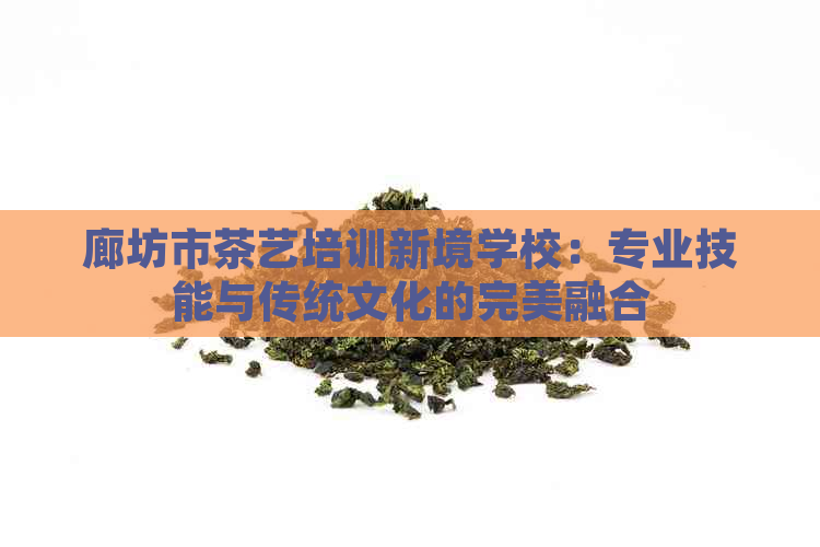 廊坊市茶艺培训新境学校：专业技能与传统文化的完美融合