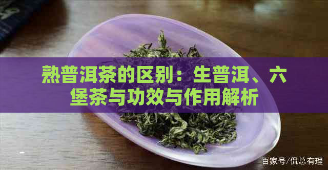 熟普洱茶的区别：生普洱、六堡茶与功效与作用解析