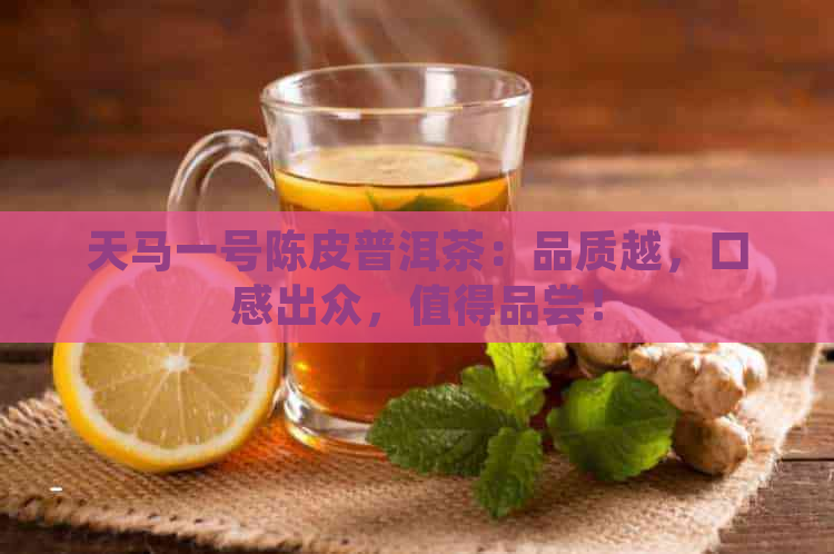 天马一号陈皮普洱茶：品质越，口感出众，值得品尝！