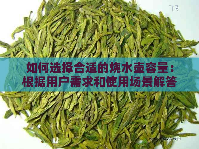 如何选择合适的烧水壶容量：根据用户需求和使用场景解答指南