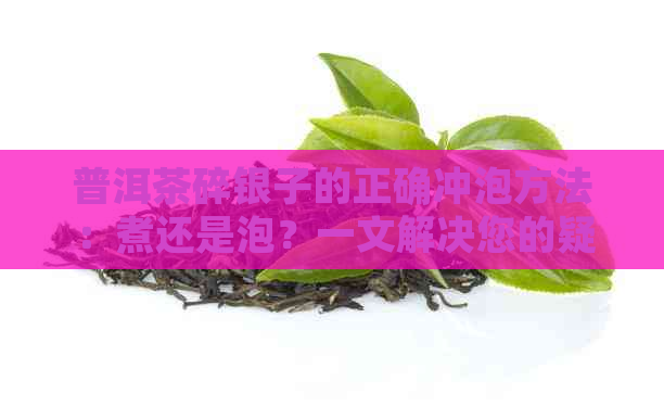 普洱茶碎银子的正确冲泡方法：煮还是泡？一文解决您的疑问