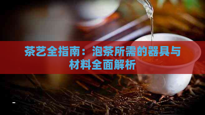 茶艺全指南：泡茶所需的器具与材料全面解析