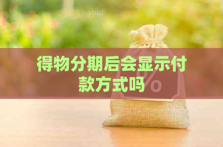 得物分期后会显示付款方式吗