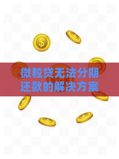 微粒贷无法分期还款的解决方案：尝试这些方法挽救你的财务困境