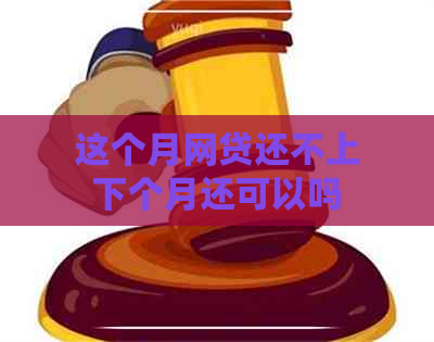 这个月网贷还不上下个月还可以吗