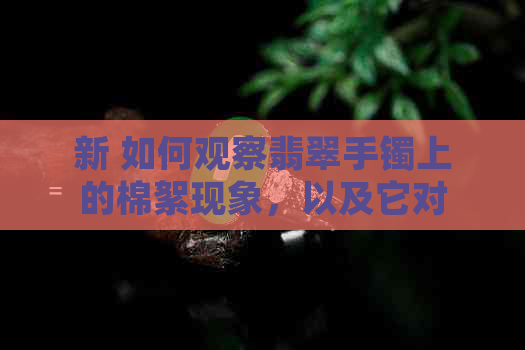 新 如何观察翡翠手镯上的棉絮现象，以及它对翡翠质量的影响？