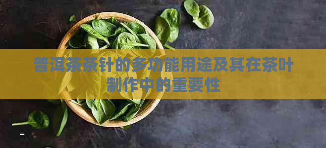 普洱茶茶针的多功能用途及其在茶叶制作中的重要性