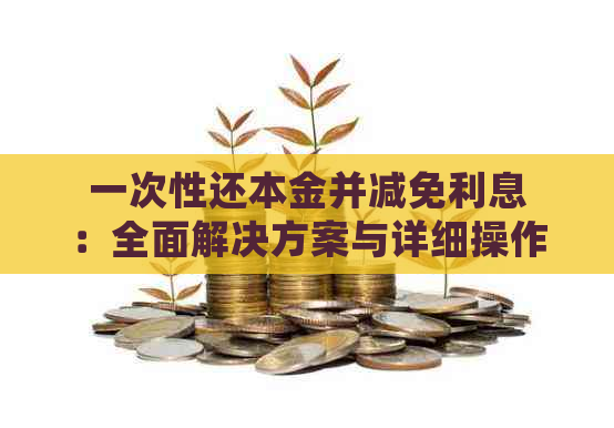 一次性还本金并减免利息：全面解决方案与详细操作指南