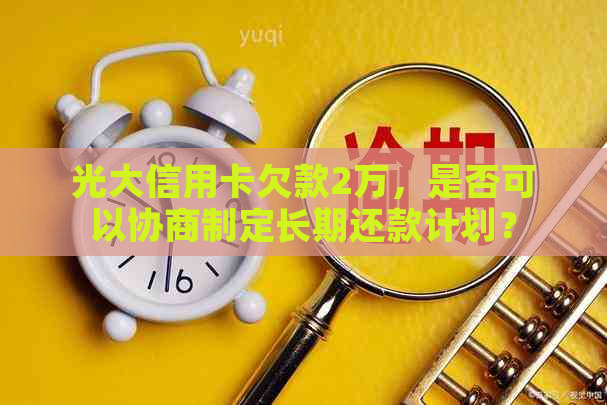 光大信用卡欠款2万，是否可以协商制定长期还款计划？