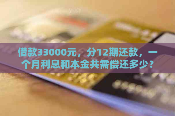 借款33000元，分12期还款，一个月利息和本金共需偿还多少？