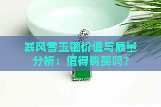 暴风雪玉镯价值与质量分析：值得购买吗？