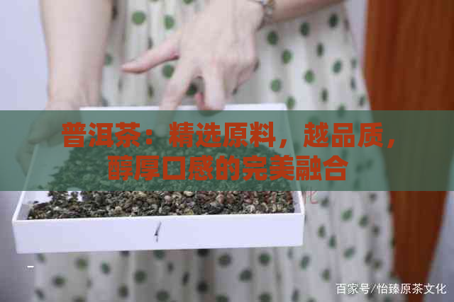 普洱茶：精选原料，越品质，醇厚口感的完美融合