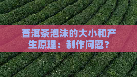 普洱茶泡沫的大小和产生原理：制作问题？