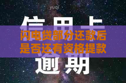 闪电贷部分还款后是否还有资格提款？如何操作？相关政策解读