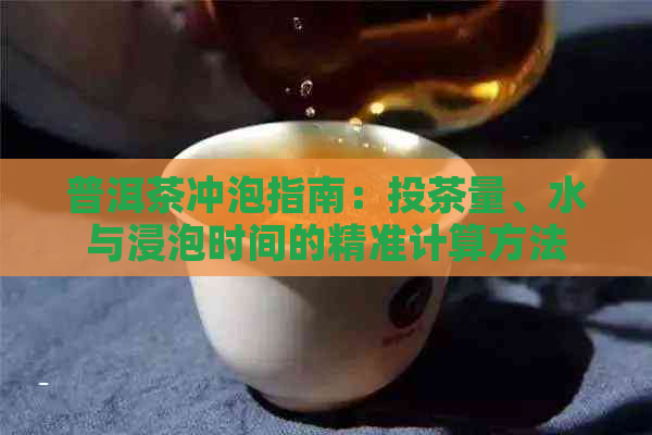 普洱茶冲泡指南：投茶量、水与浸泡时间的精准计算方法