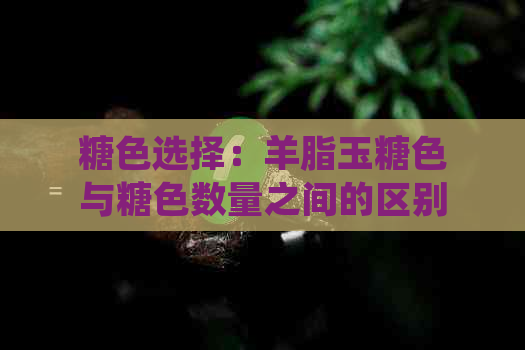 糖色选择：羊脂玉糖色与糖色数量之间的区别与优劣分析