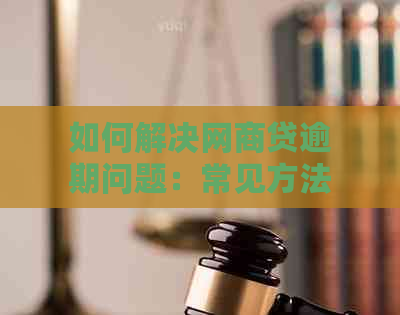 如何解决网商贷逾期问题：常见方法和建议