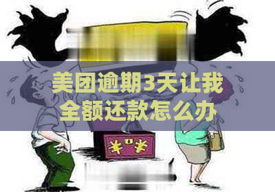 美团逾期3天让我全额还款怎么办