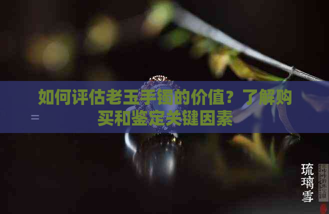 如何评估老玉手镯的价值？了解购买和鉴定关键因素