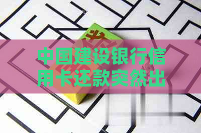 中国建设银行信用卡还款突然出现问题，用户该如何解决？