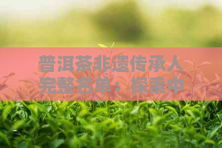 普洱茶非遗传承人完整名单：探索中国传统茶文化的守护者与创新者