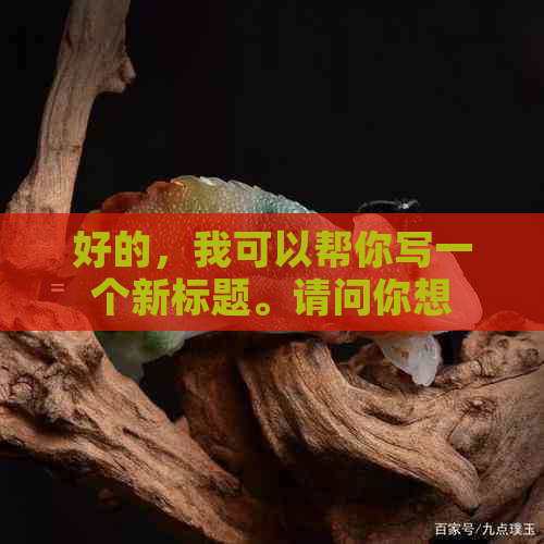 好的，我可以帮你写一个新标题。请问你想要加入哪些关键词呢？