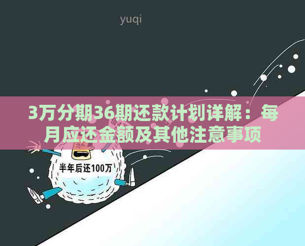 3万分期36期还款计划详解：每月应还金额及其他注意事项