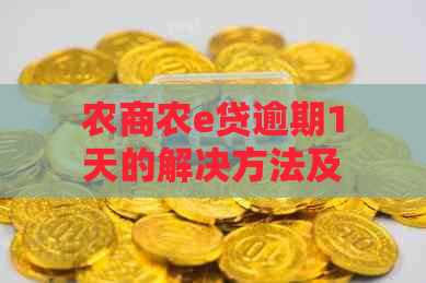 农商农e贷逾期1天的解决方法及相关注意事项