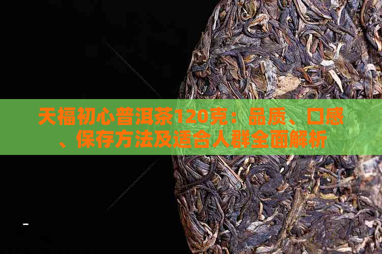 天福初心普洱茶120克：品质、口感、保存方法及适合人群全面解析