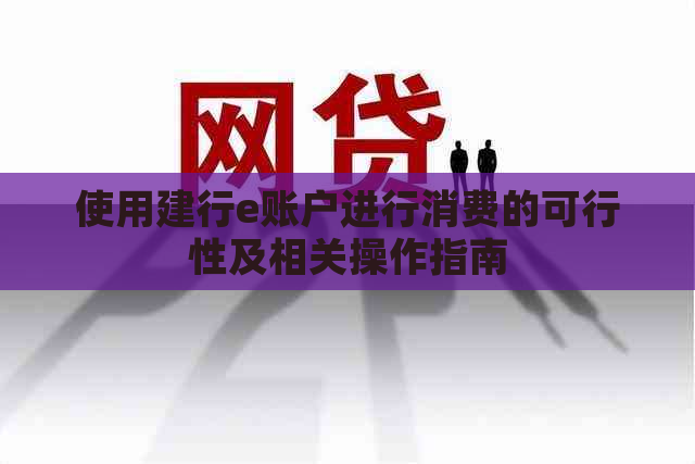 使用建行e账户进行消费的可行性及相关操作指南