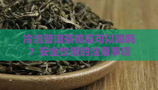 冷泡普洱茶黄瓜可以喝吗？安全饮用的注意事项